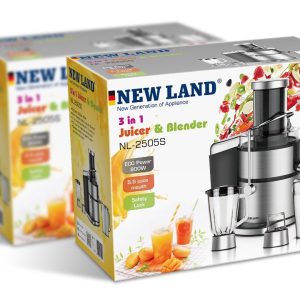 آبمیوه گیر 3 کاره 800 وات نیولند مدل 2505S